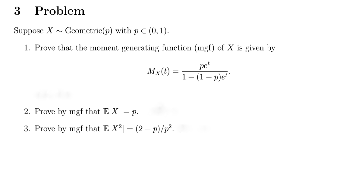 Solved Suppose X Geometric P With P Belongsto 0 1 P Chegg Com