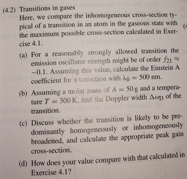 Solved These Are Problems 41 And 42 From Laser Physics - 