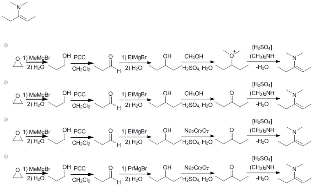 Identify a method for preparing each of the following compounds. 