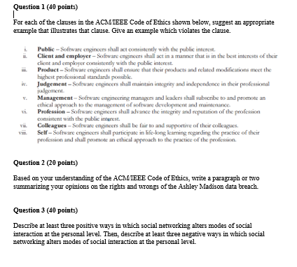 Solved Question 1 40 Points For Each Of The Clauses In The Chegg Com