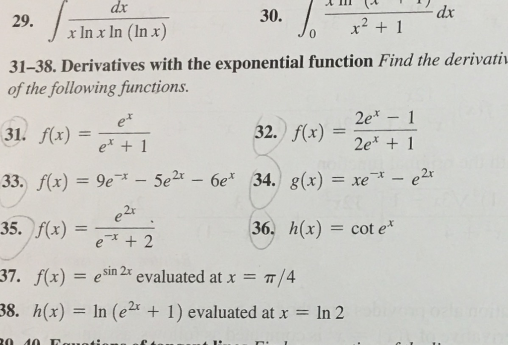 Solved Integral Dx X Ln X Ln Ln X Derivatives With The Chegg Com