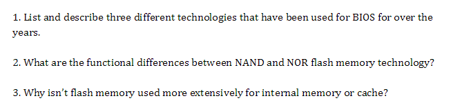 Solved List And Describe Three Different Technologies Tha Chegg Com