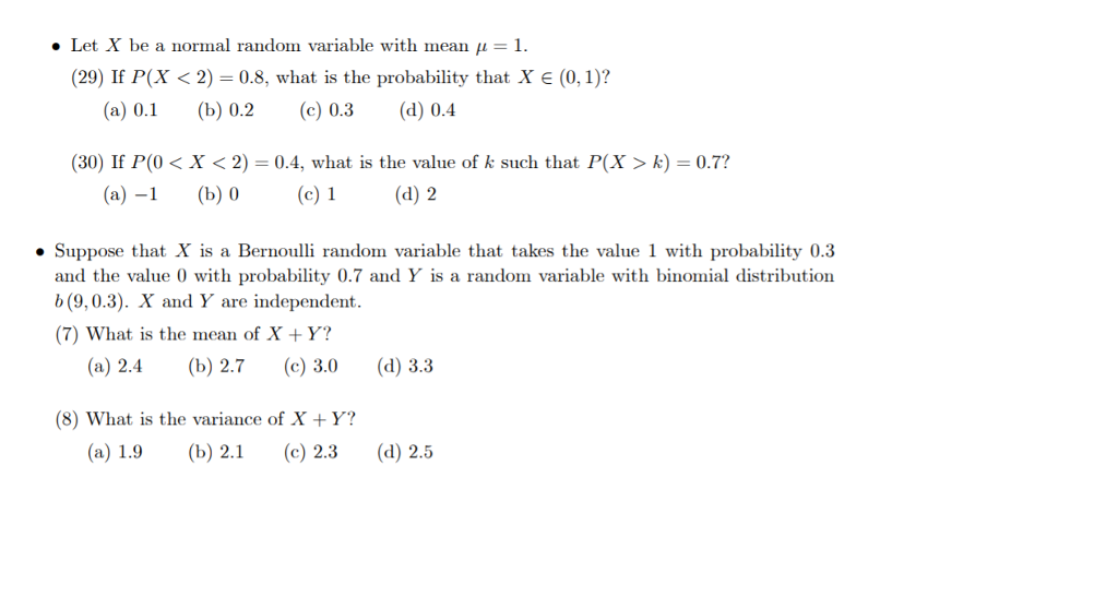 Solved Let X Be A Normal Random Variable With Mean M Chegg Com