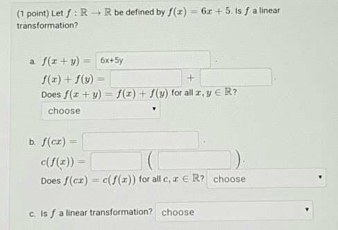 Solved Let F R Rightarrow R Be Defined By F X 6x 5 Chegg Com