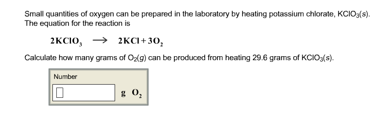 Small quantities of oxygen can be prepared in the
