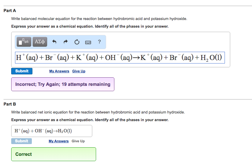 Write Balanced Molecular Equation For The Reaction Chegg 