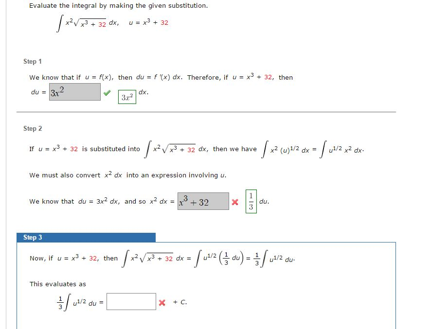 Evaluate The Integral Making The Given Chegg 
