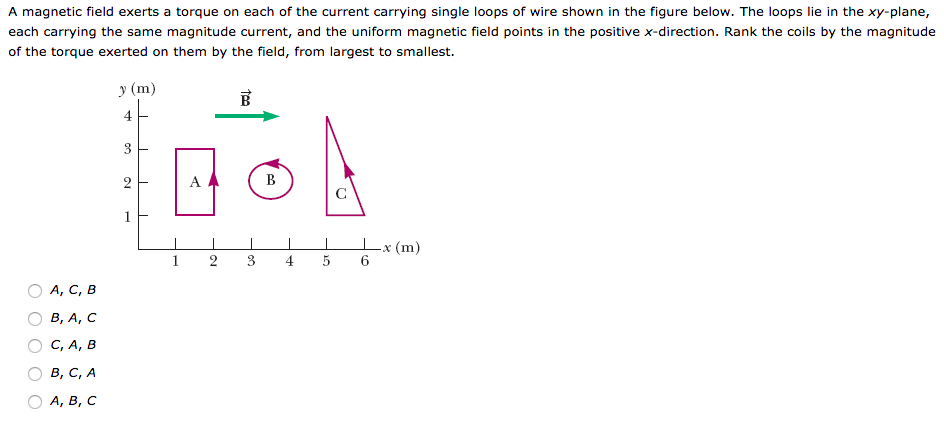 Solved A magnetic field exerts a torque on each of the