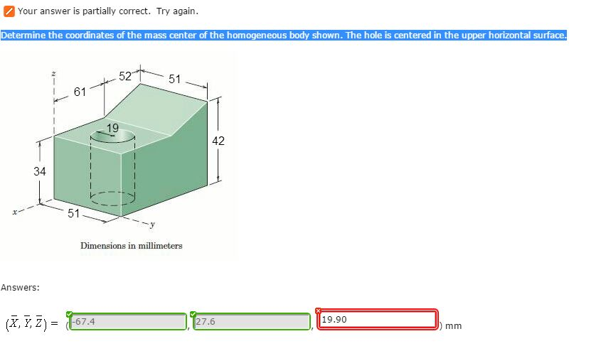 Find Center of Mass of an Object With a Hole