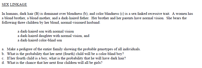 Solved In humans, dark hair (B) is dominant over blondness 