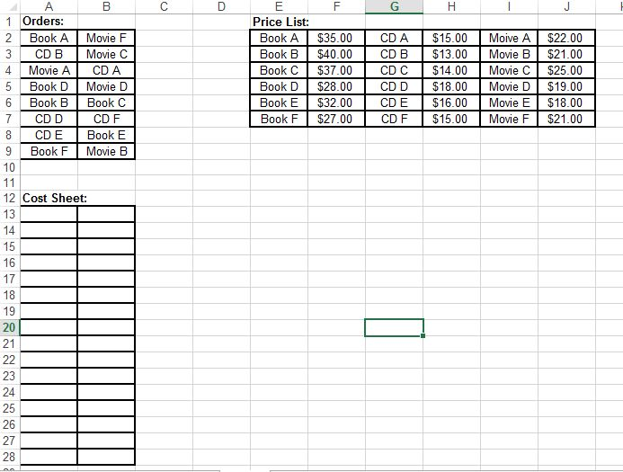Excel homework help please