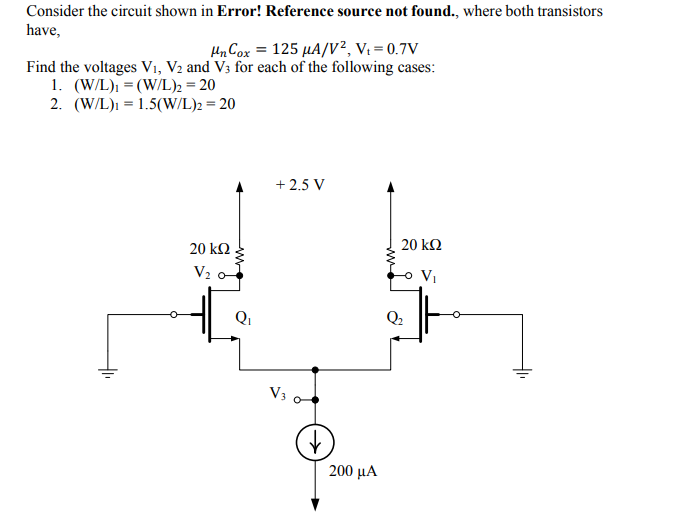 Solved Consider The Circuit Shown In Error Reference Sou Chegg Com