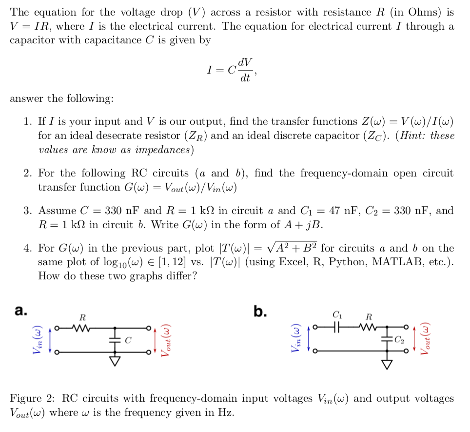 Solved The Equation For The Voltage Drop V Across A Res Chegg Com