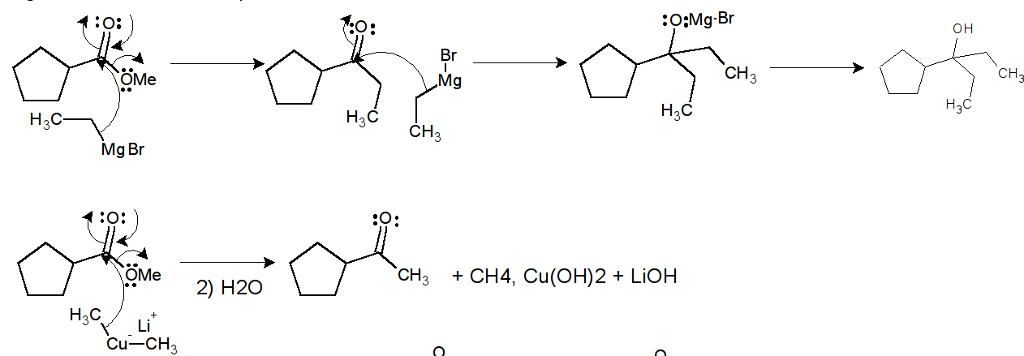 Question & Answer: Can someone show the step by step mechanism for these reactions please? 1. excess EtMgBr 2...... 1