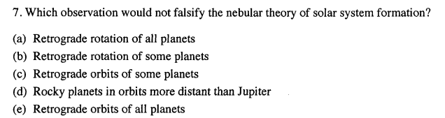 Solved Which Observation Would Not Falsify The Nebular Th