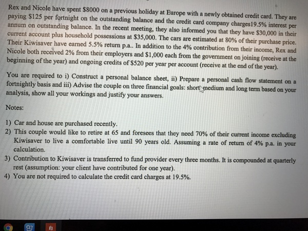 Personal financial planning case study with solution picture