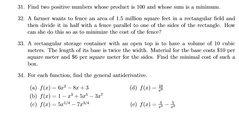 Solved 31 Find Two Posii Numbers Whose Product Is 100 And Chegg Com