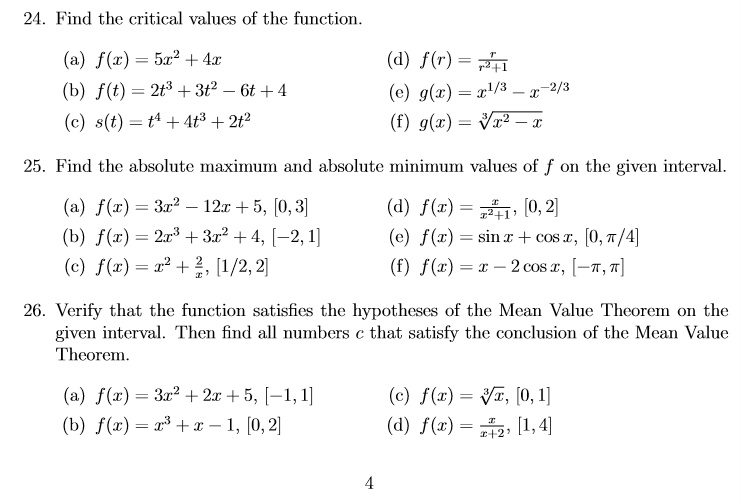 Solved 24 Find The Critical Values Of The Function A F Chegg Com