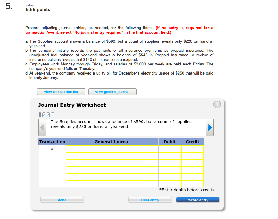 Solved: Prepare Adjusting Journal Entries, As Needed, For ...