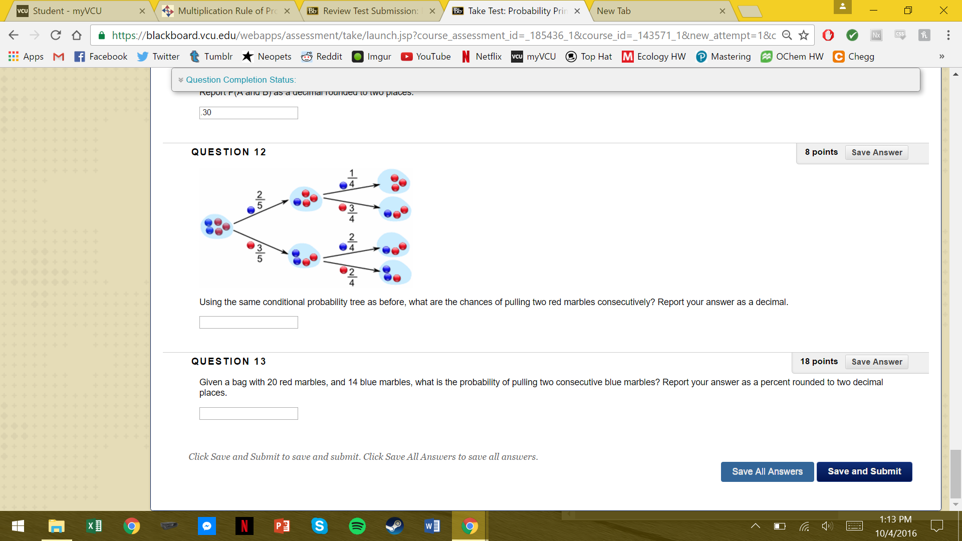 Tree diagrams probability practice picture