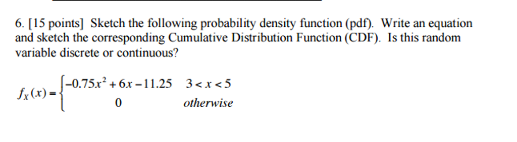 Solved Sketch The Following Probability Density Function