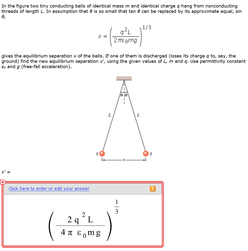 Solved In The Figure Two Tiny Conducting Balls Of Identic Chegg Com