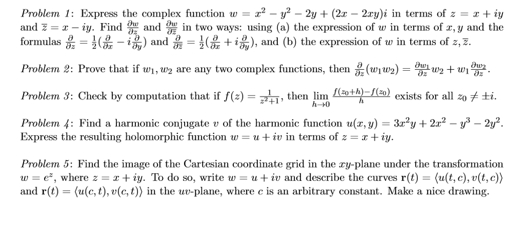 2 Y2 2y 2x 2xy 1 In Terms Of Z Z Iy Problem Chegg Com