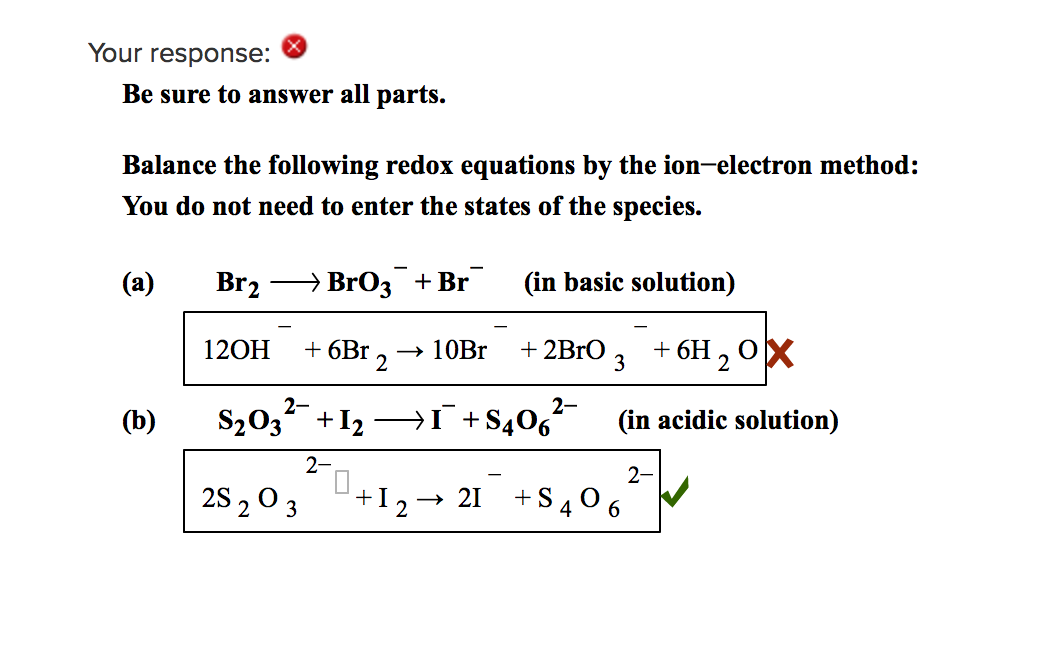 Solved Your Response Be Sure To Answer All Parts Balance Chegg Com