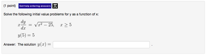 Solve The Following Initial Value Problems For Y As A Chegg Com