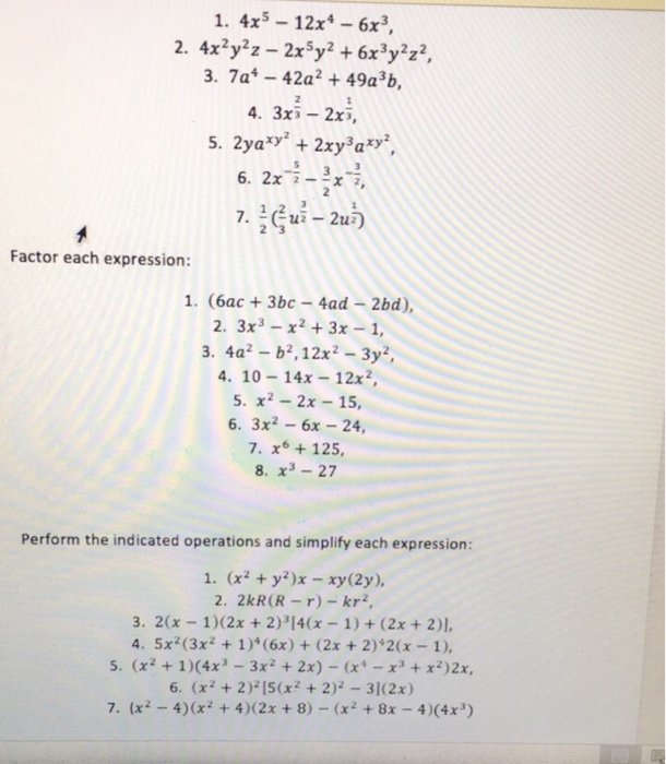 Solved 4x 5 12x 4 6x 3 4x 2y 2z 2x 5y 2 6x 3y 2z Chegg Com