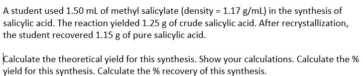 synthesis of salicylic acid from methyl salicylate