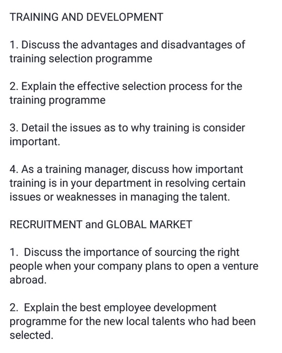 training and development advantages and disadvantages