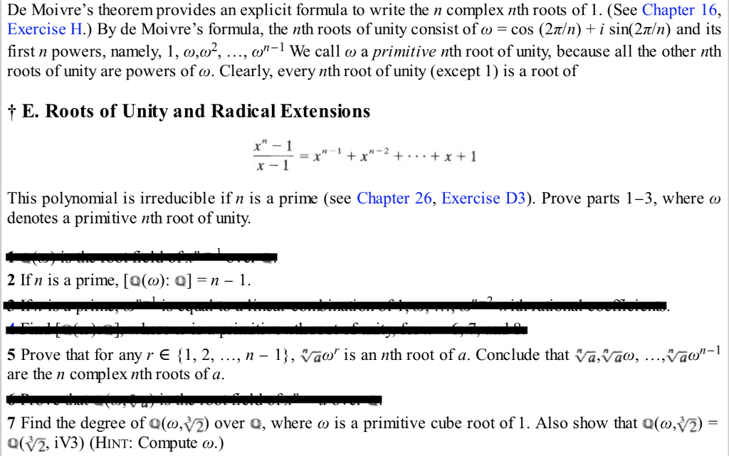 De Moivre S Theorem Provides An Explicit Formula To Chegg Com