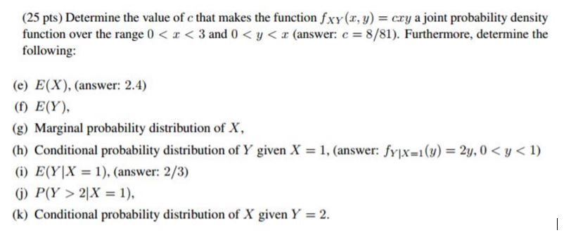 Solved Determine The Value Of C That Makes The Function F Chegg Com