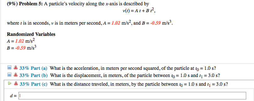 Solved A Particle S Velocity Along The X Axis Is Describe Chegg Com