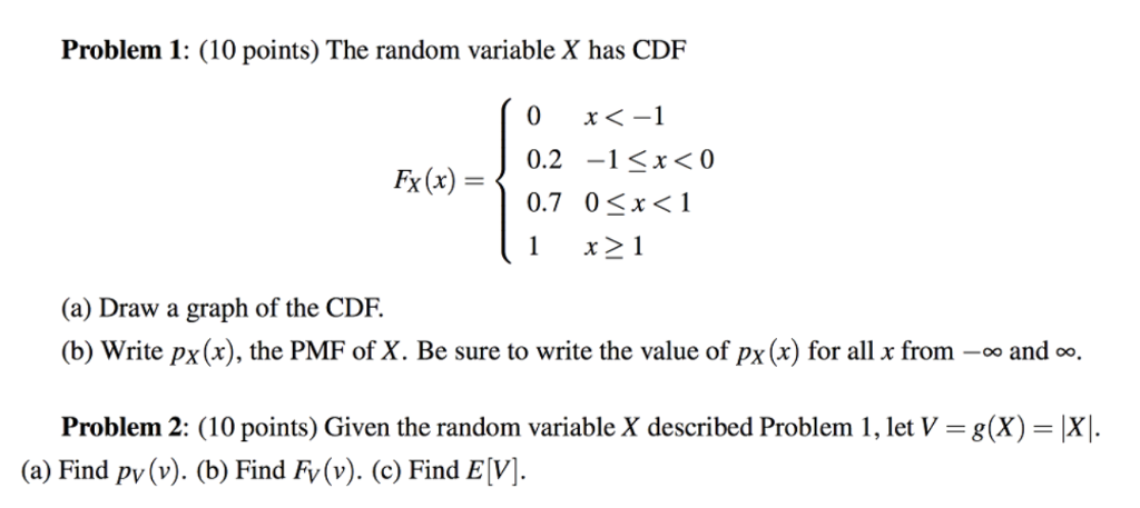 Problem 1 10 Points The Random Variable X Has C Chegg Com