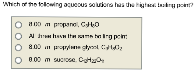 Solved Which Of The Following Aqueous Solutions Has The | Chegg.com Solved Which Of The Following Aqueous Solutions Has The | Chegg.com