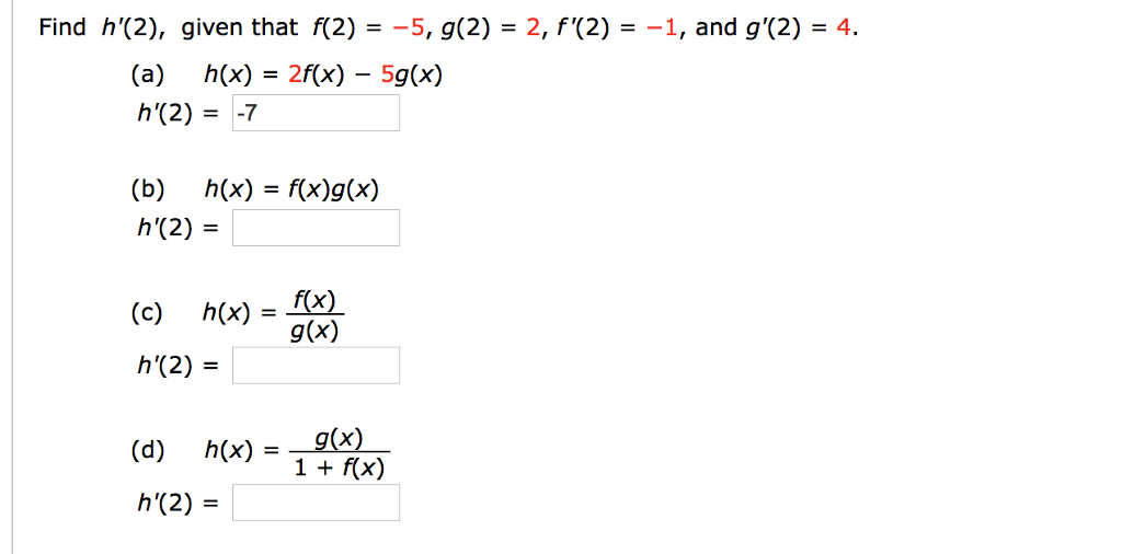 Solved Find H 2 Given That F 2 5 G 2 2 F 2 Chegg Com