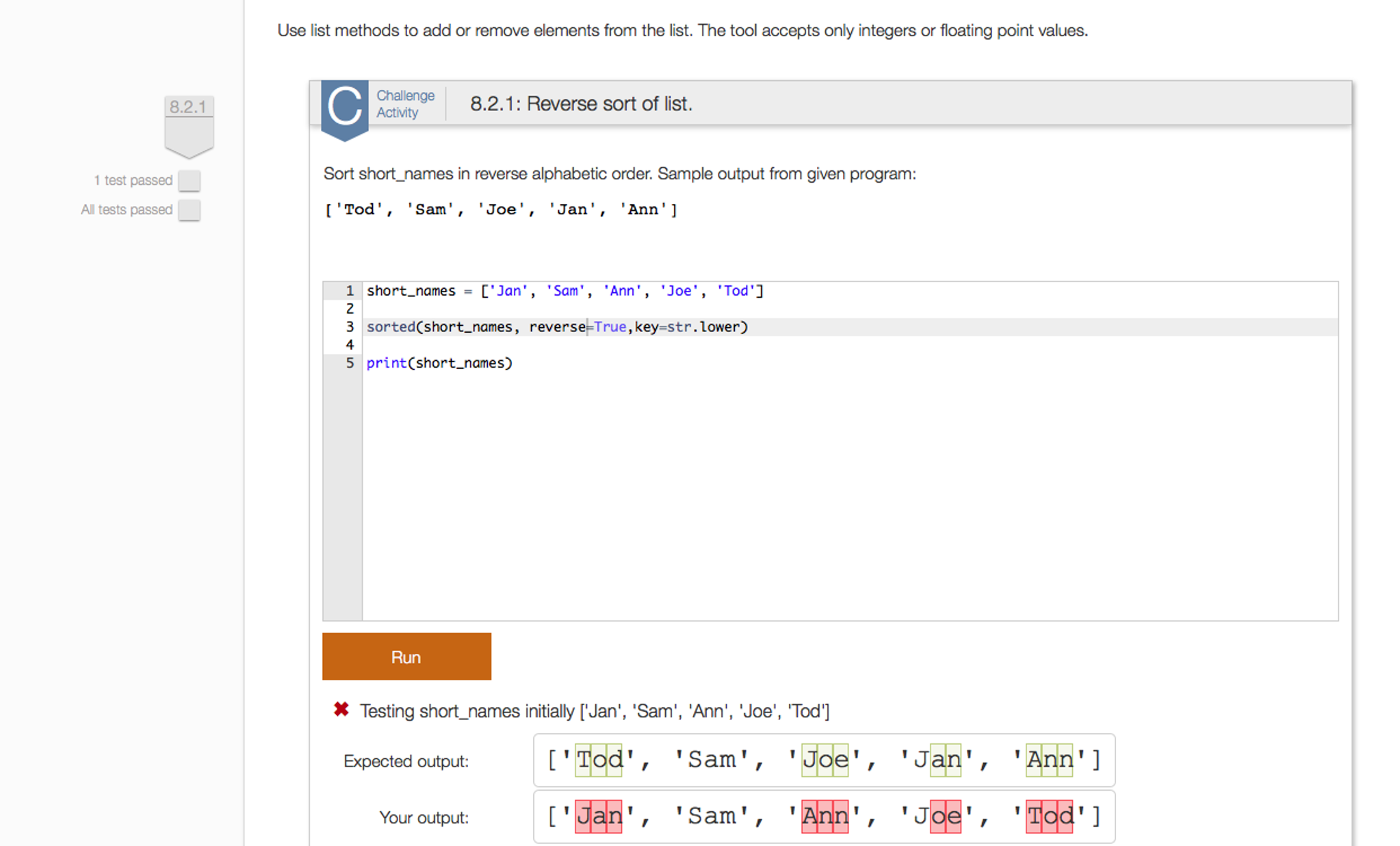 Solved Use List Methods To Add Or Remove Elements From Th Chegg Com