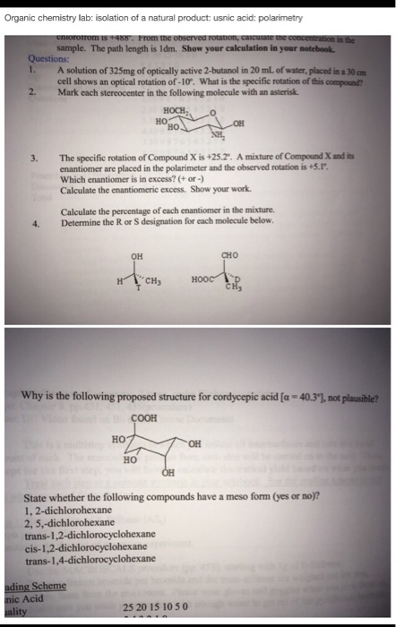 Solved A Solution Of 325mg Of Optically Active 2 Butanol