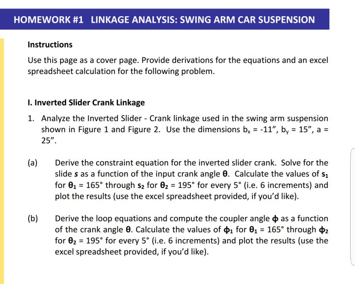 Homework 1 Linkage Analysis Swing Arm Car Suspen