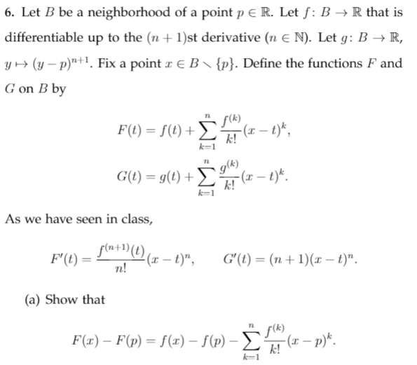 Solved 6 Let B Be A Neighborhood Of A Point P E R Let F Chegg Com