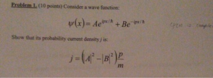 Solved Consider A Wave Function Psi X Ae Ipx H Be Chegg Com