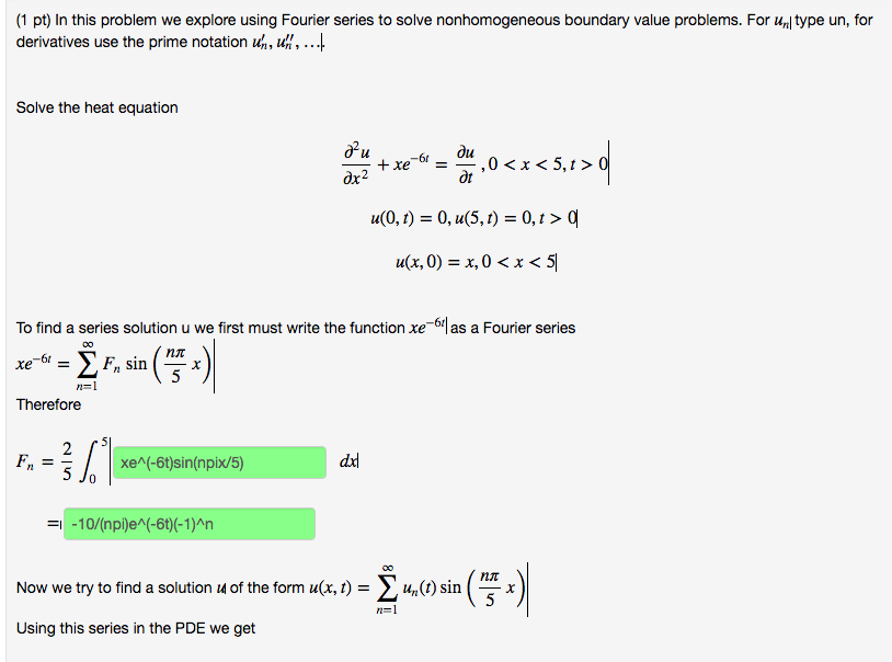 Solved 1 Pt In This Problem We Explore Using Fourier Se Chegg Com