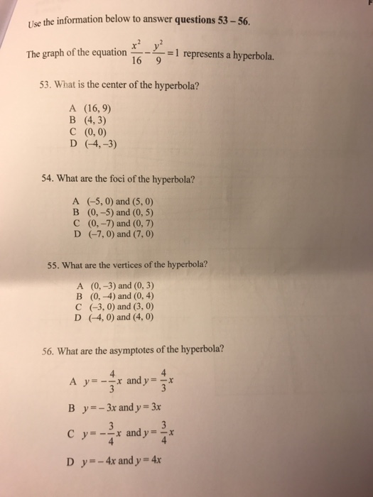 Solved The Graph Of The Equation X 2 16 Y 2 9 1 Chegg Com