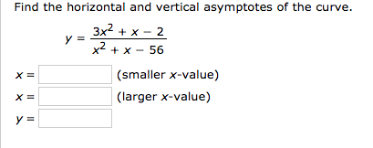 Solved Find The Horizontal And Vertical Asymptotes Of The Chegg Com