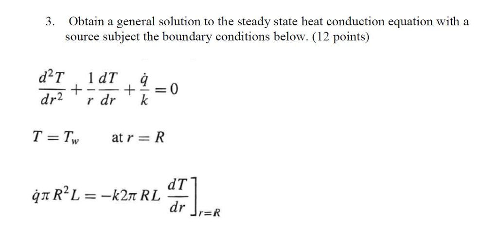 Solved Obtain A General Solution To The Steady State Heat Chegg Com