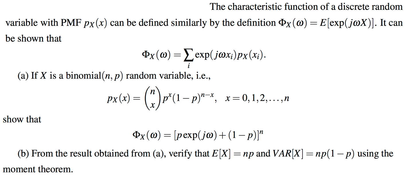 Solved The Characteristic Function Of A Discrete Random V Chegg Com