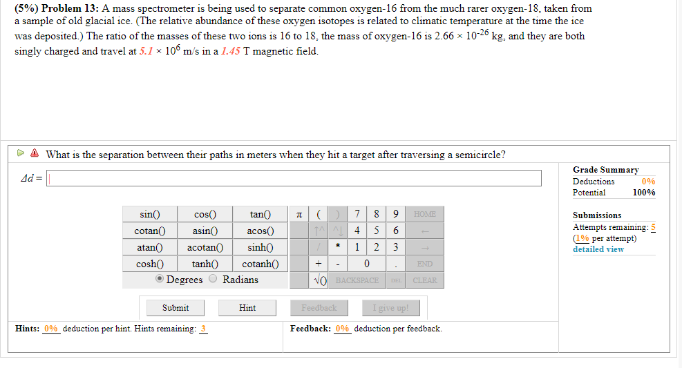 A Mass Spectrometer Is Being Used To Separate Mon Chegg 
