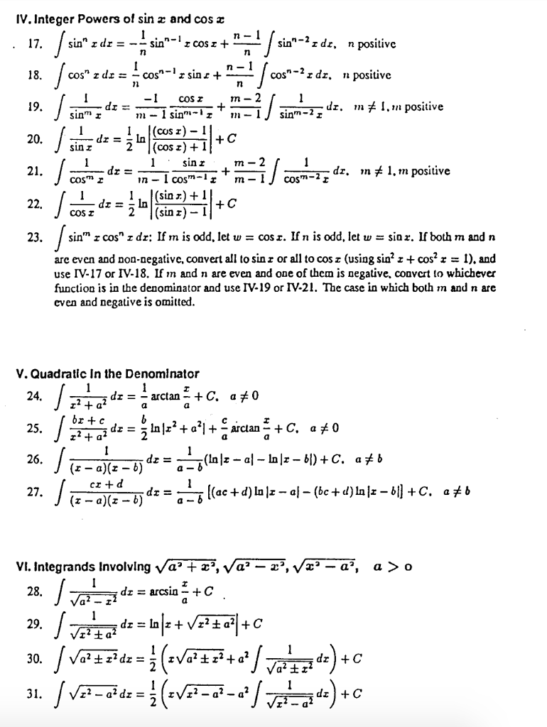 Integral homework solutions picture